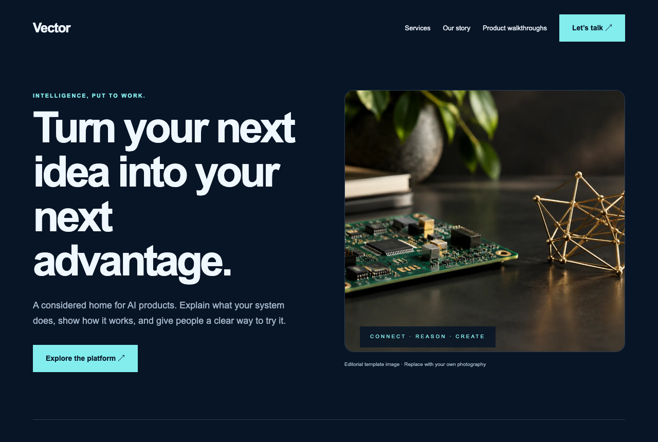 AI companies website template