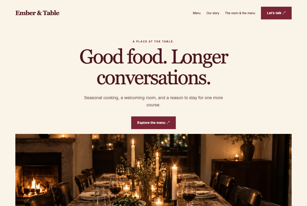 Restaurants & hospitality website template